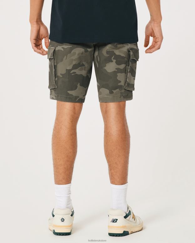 Bottoms Hollister Men Twill Cargo Jogger Shorts 9\\ 488201233 Camo